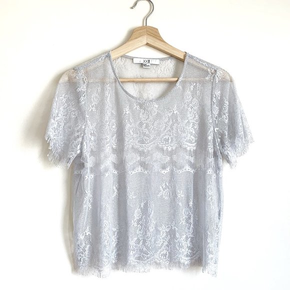 Forever 21 | Mesh Grey Top - Picture 1 of 7